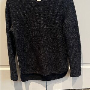 H&M Black white Thread Crew Neck Sweater